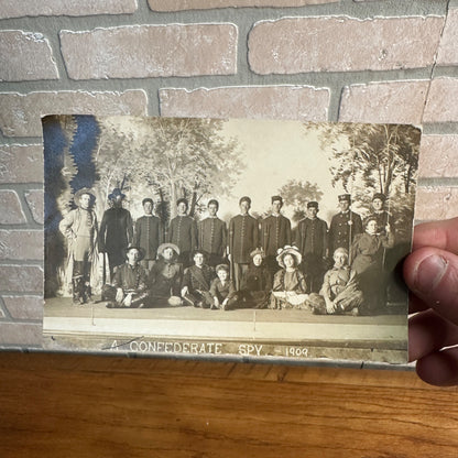 c1909 A Confederate Spy School Play Civil War RPPC Postcard Antique Vintage