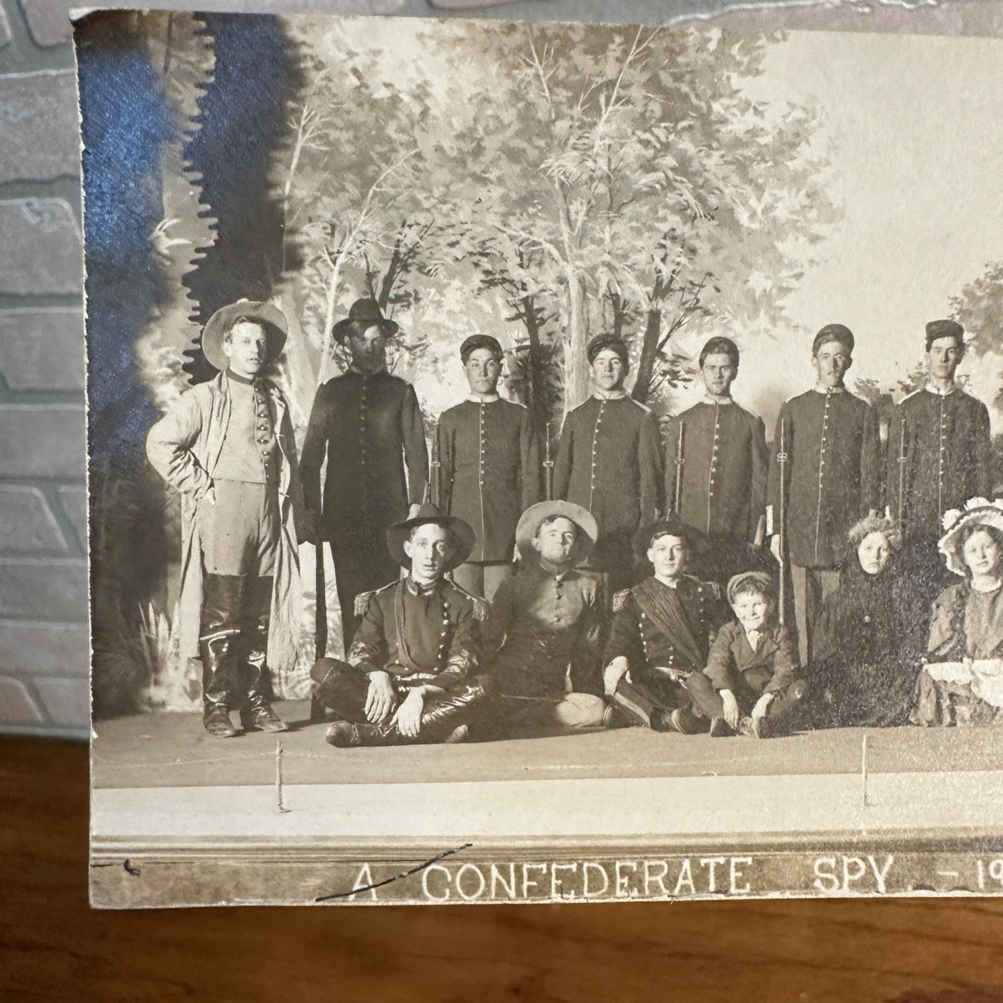 c1909 A Confederate Spy School Play Civil War RPPC Postcard Antique Vintage