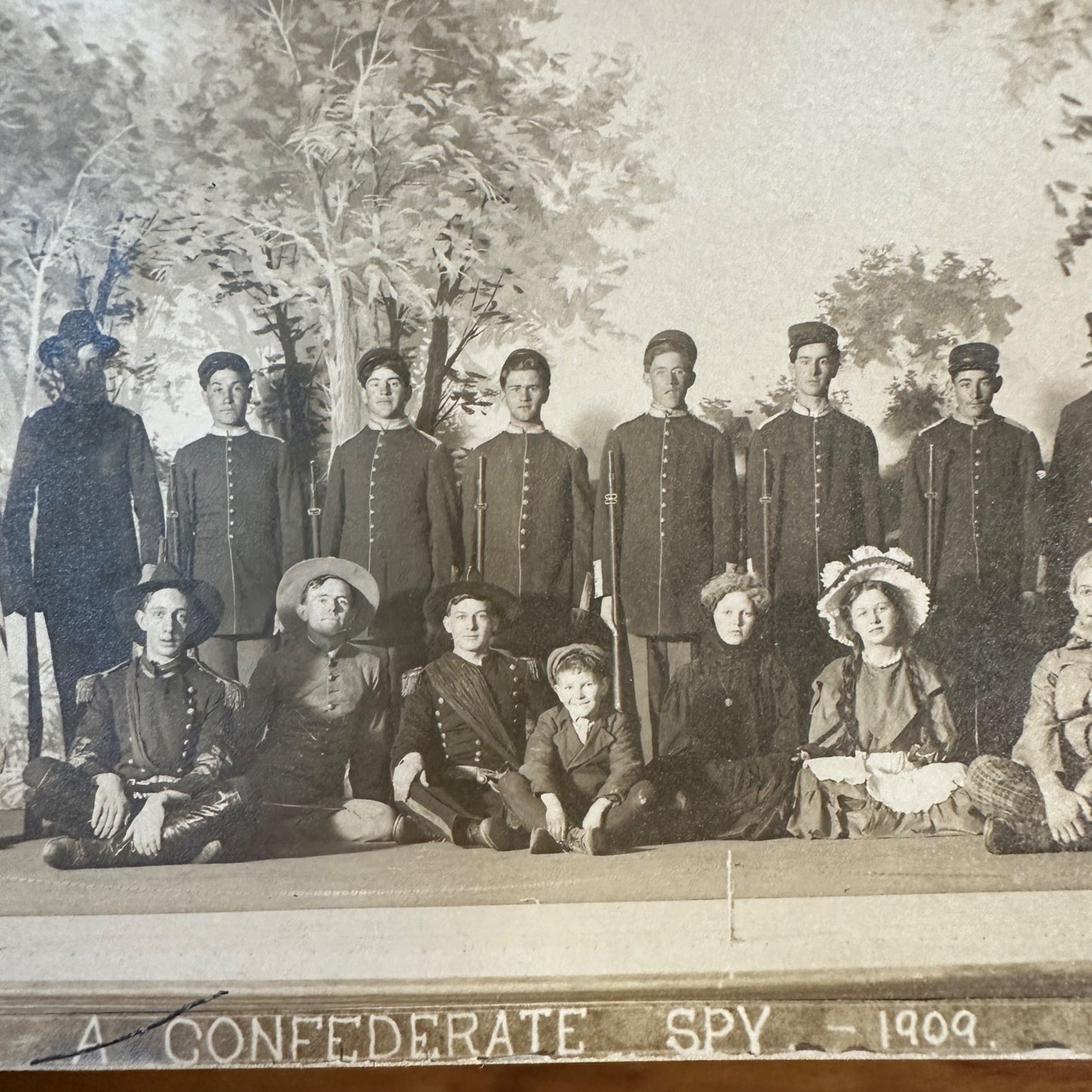 c1909 A Confederate Spy School Play Civil War RPPC Postcard Antique Vintage