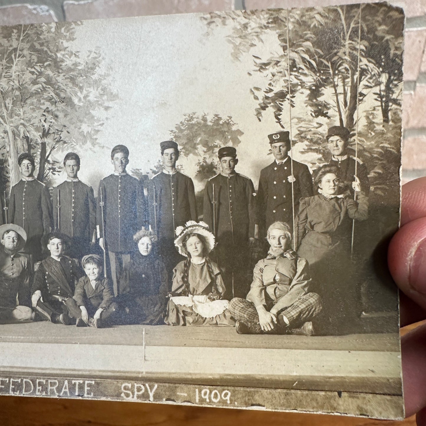 c1909 A Confederate Spy School Play Civil War RPPC Postcard Antique Vintage