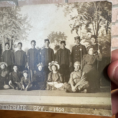 c1909 A Confederate Spy School Play Civil War RPPC Postcard Antique Vintage