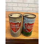 Vintage Chief Oshkosh Flat Top Beer Cans Wisconsin Wis WI - As-Is - Pair (2)