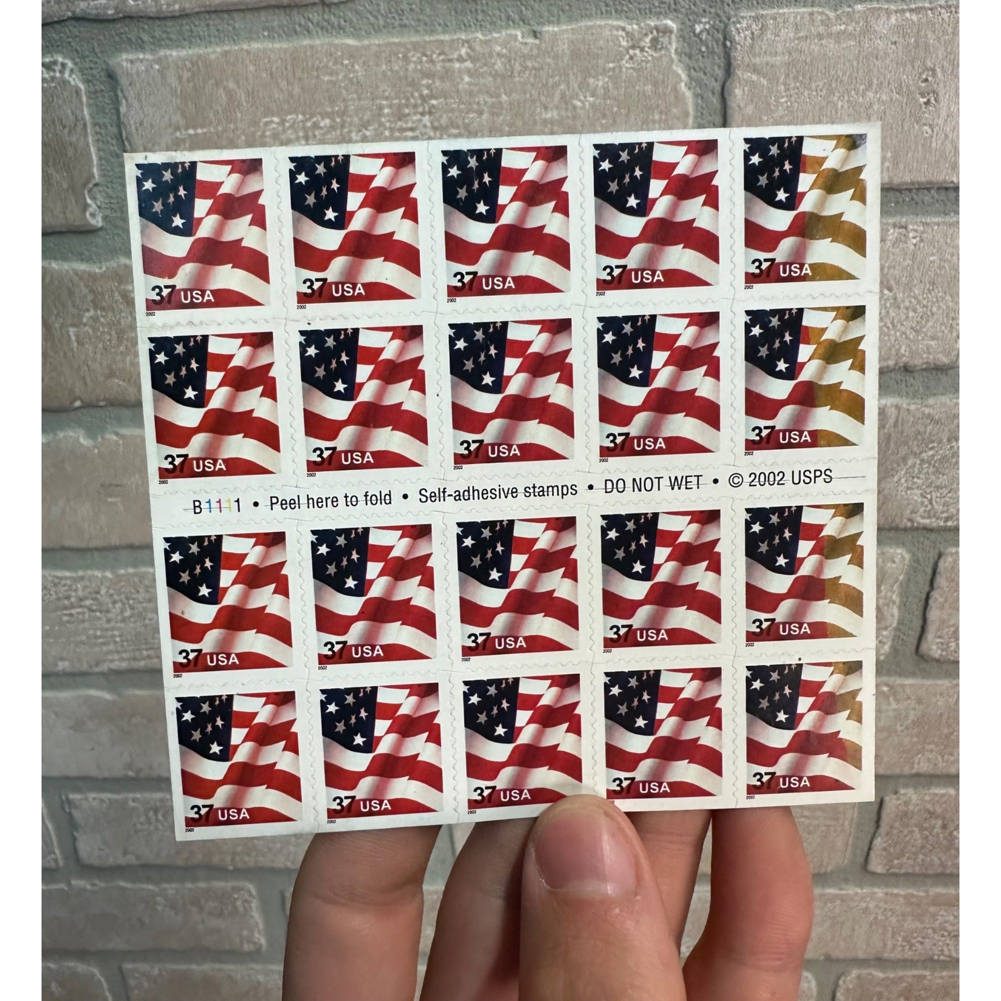 2002 American USA Flag Stamps Sheet Coil Group Missing Color Misprint