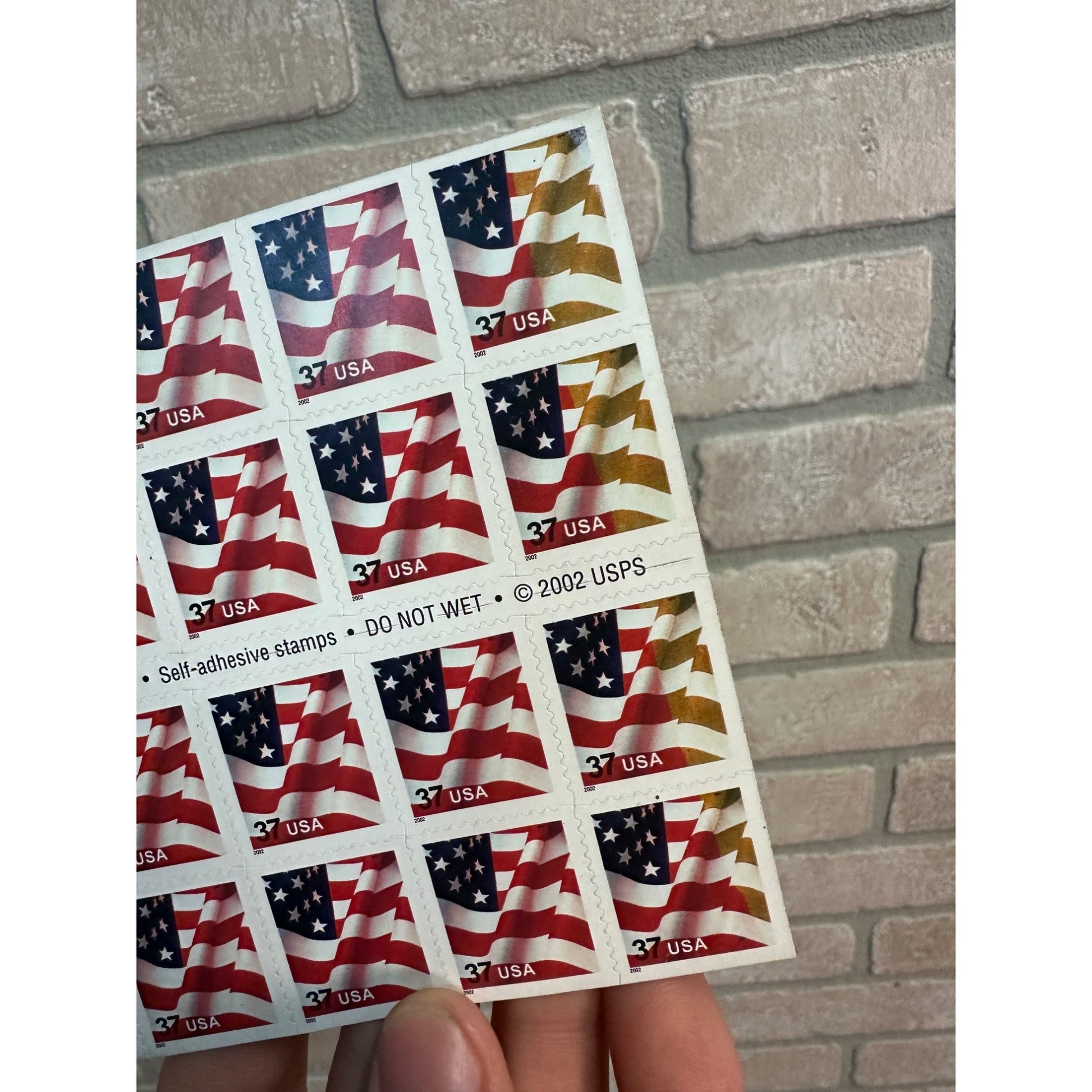 2002 American USA Flag Stamps Sheet Coil Group Missing Color Misprint