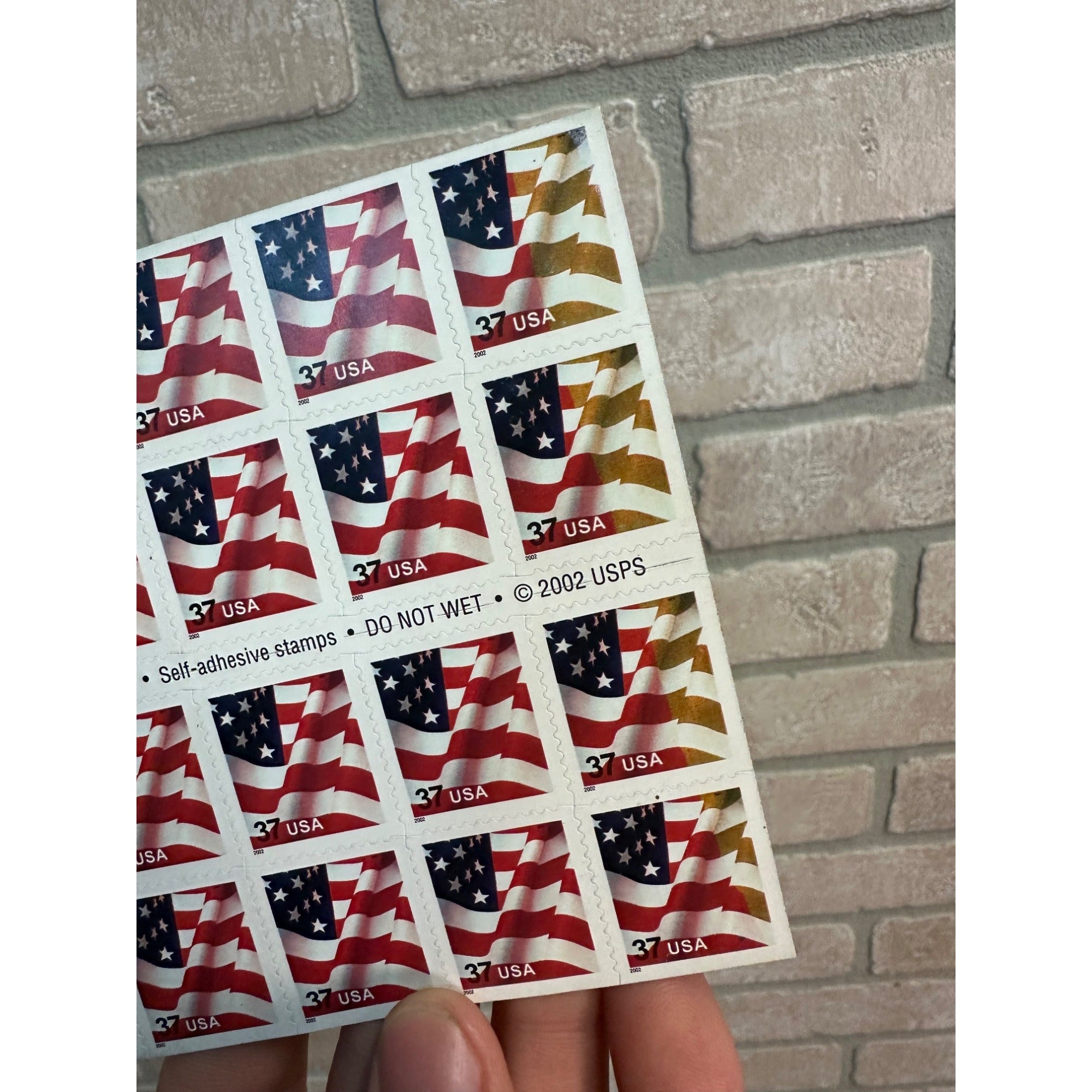 2002 American USA Flag Stamps Sheet Coil Group Missing Color Misprint