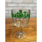 Vintage Mountain Dew Glass Stemmed Footed Goblet “It’ll Tickle Yore Innards”