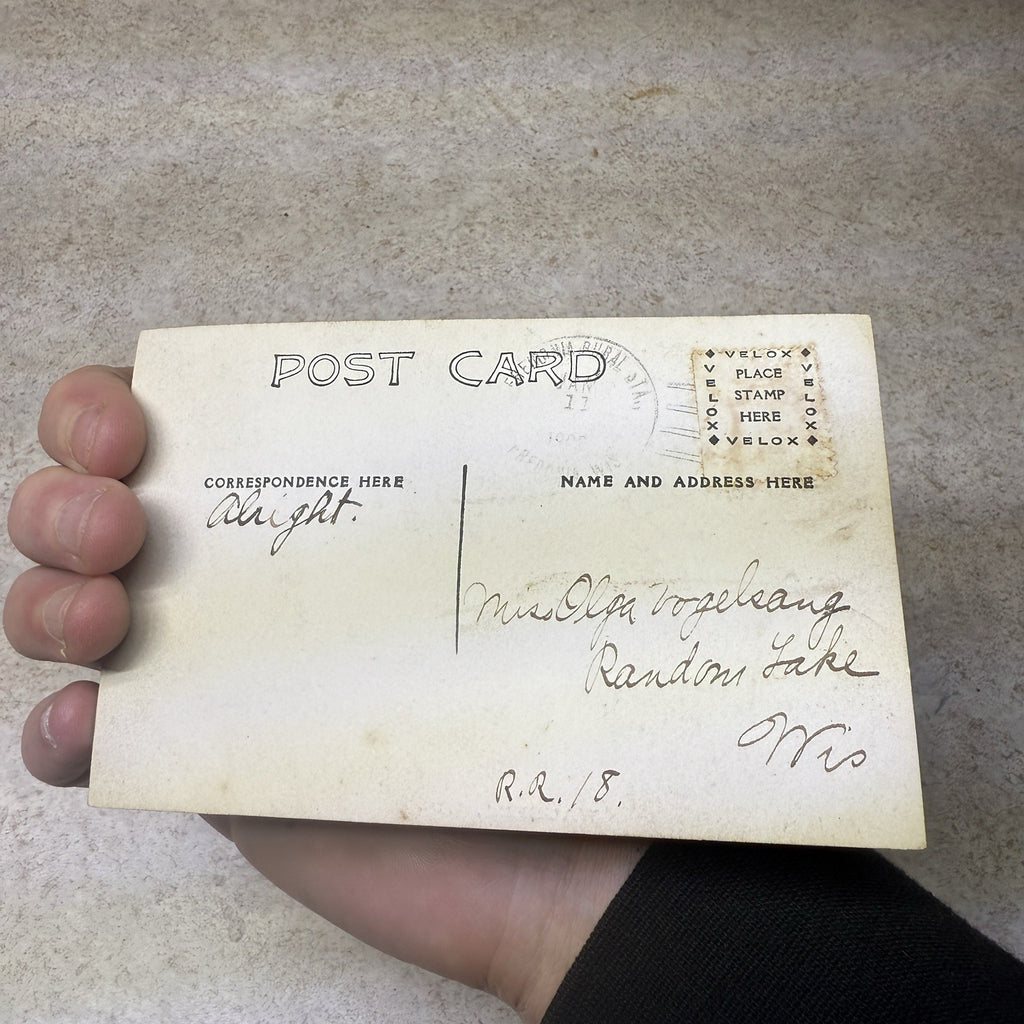(4) Scenes Near Waukbeka Wis Postcards RPPC Photos River Frednonia Winter 1908