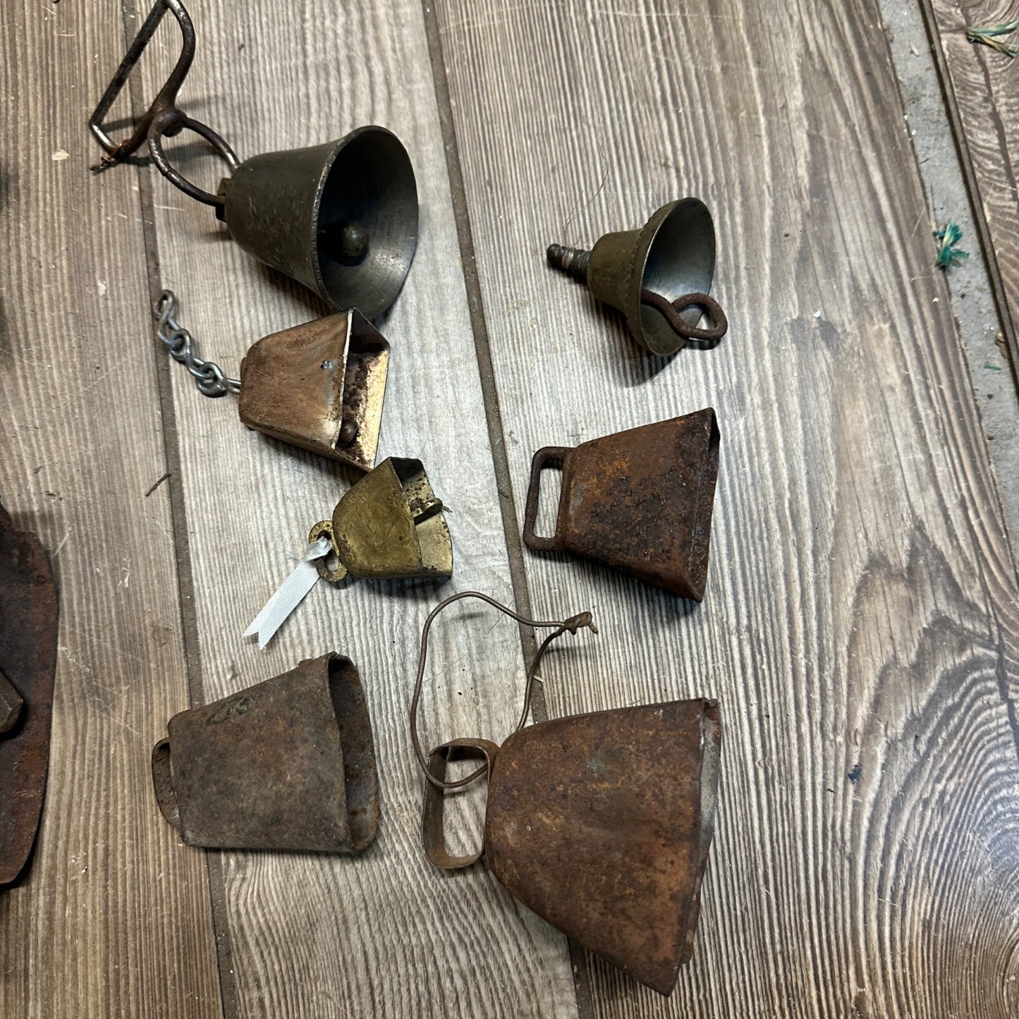 Antique Vintage Lot Cow Bells Goat Farm Primitive Rustic Estate Collection