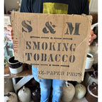 Vintage 1910s Spaulding & Merrick S&M Smoking Tobacco Advertising Cardboard Sign