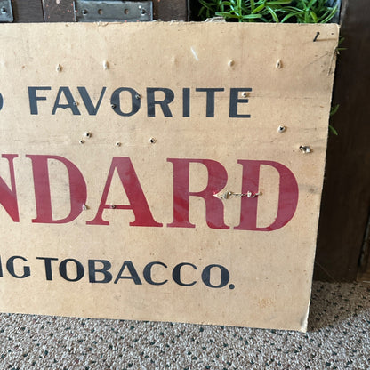 Antique 1910s Standard Milwaukee Tobacco Adams Cardboard Advertising Sign