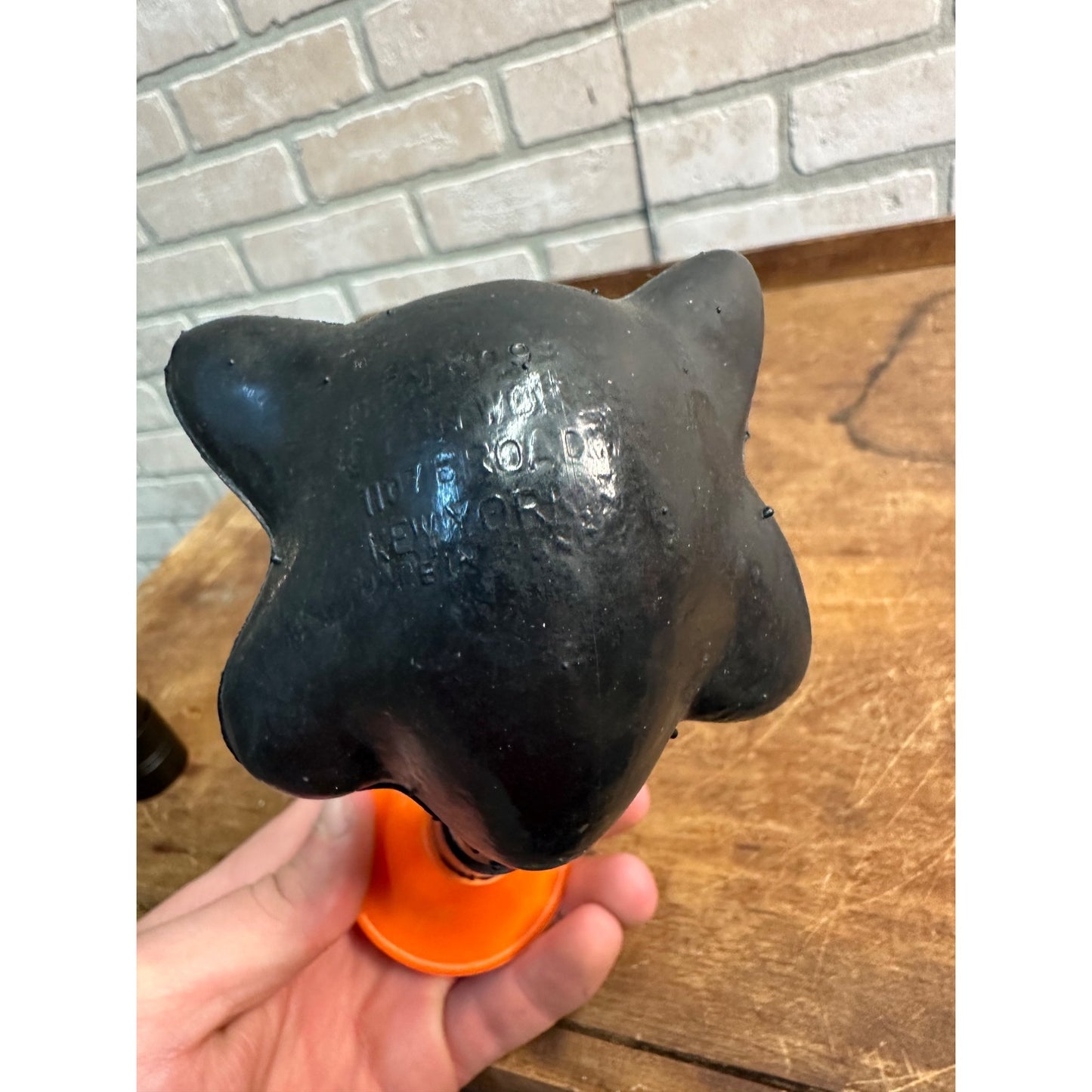 Vintage 1950s Halloween Black Cat Rubber Horn Noisemaker - Fun World Inc