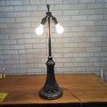Antique Bronze Table Lamp Base Art Nouveau / Victorian Floral 30"