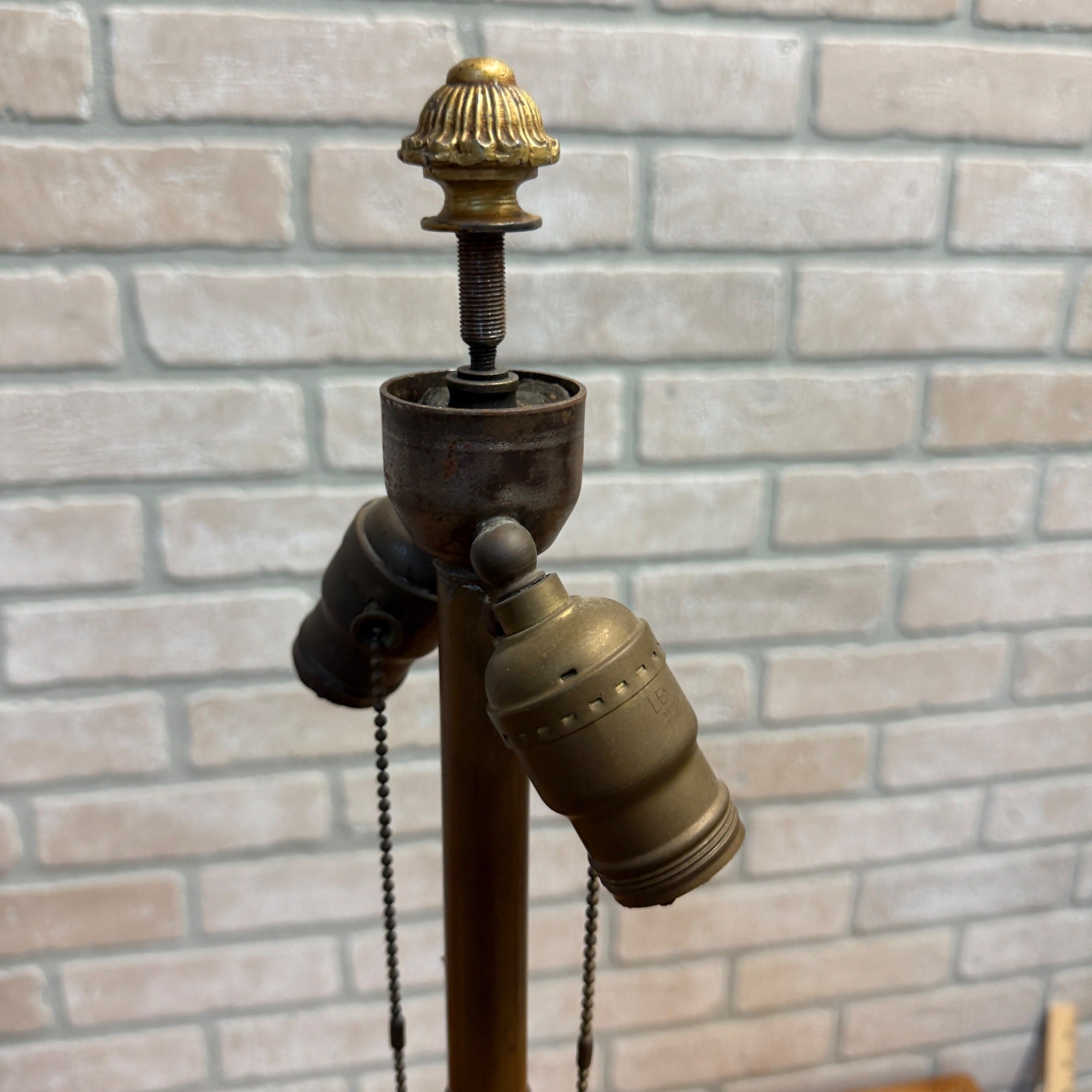 Antique Bronze Table Lamp Base Art Nouveau / Victorian Floral 30"