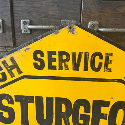 Vintage Sturgeon Coach Bus Service Churchill Ontario Canada Advertising Sign