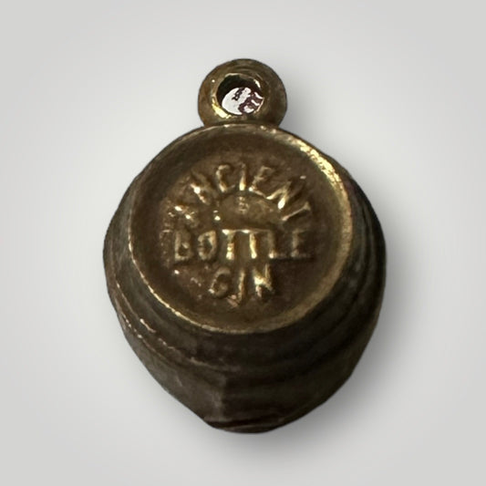 Vintage 1940s Seagram's Ancient Bottle Gin Gilded Pendant Charm Premium Advertising