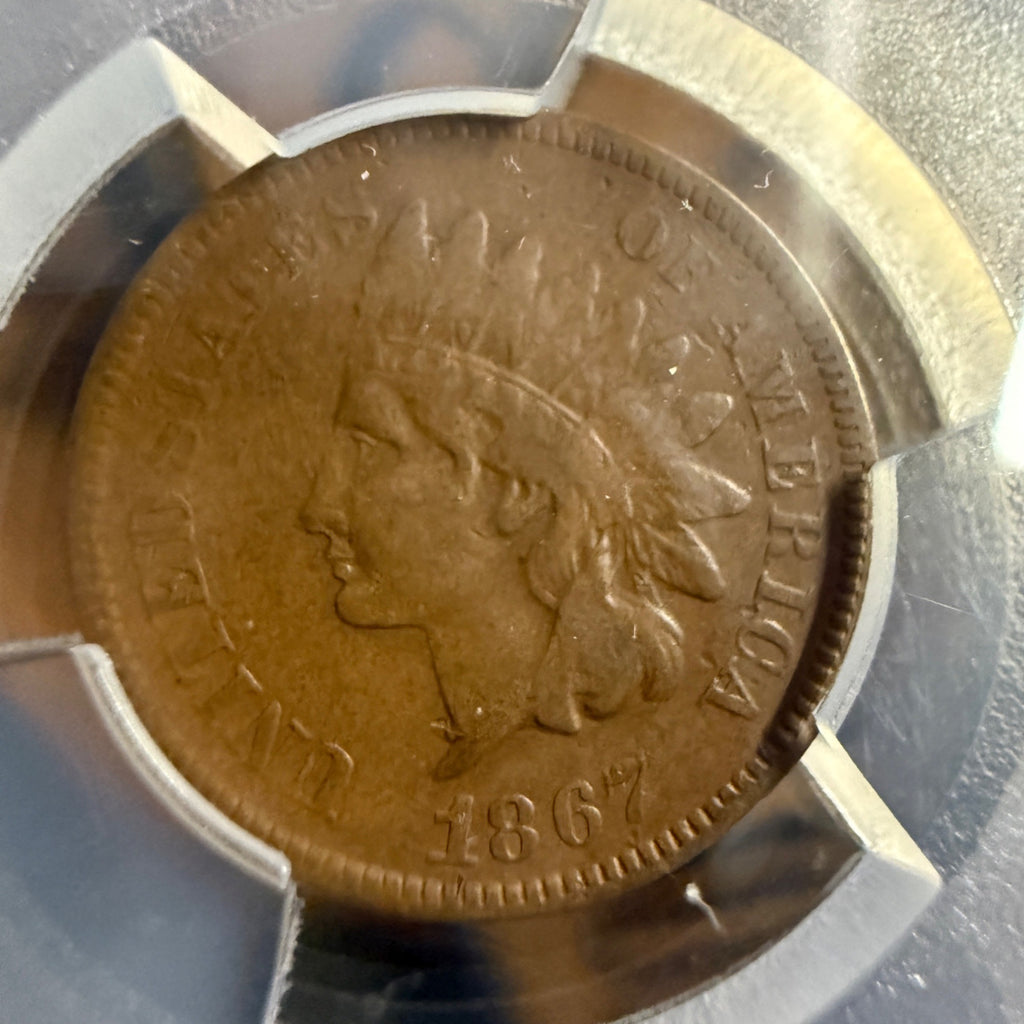 1867 Indian Head Penny PCGS VF30 Graded One Cent Coin
