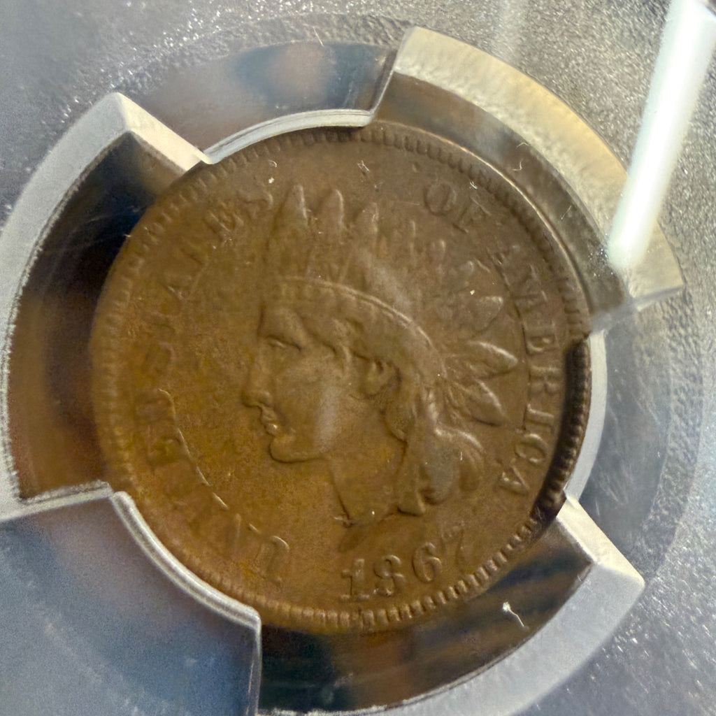 1867 Indian Head Penny PCGS VF30 Graded One Cent Coin