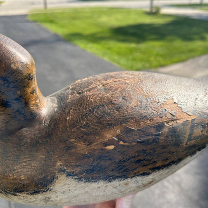 Vintage Gus Nelow Hen Mallard Duck Decoy Wooden Wisconsin