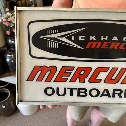 VINTAGE KIEKHAEFER MERCURY OUTBOARDS ADVERTISING LIGHTED CLOCK DEALER