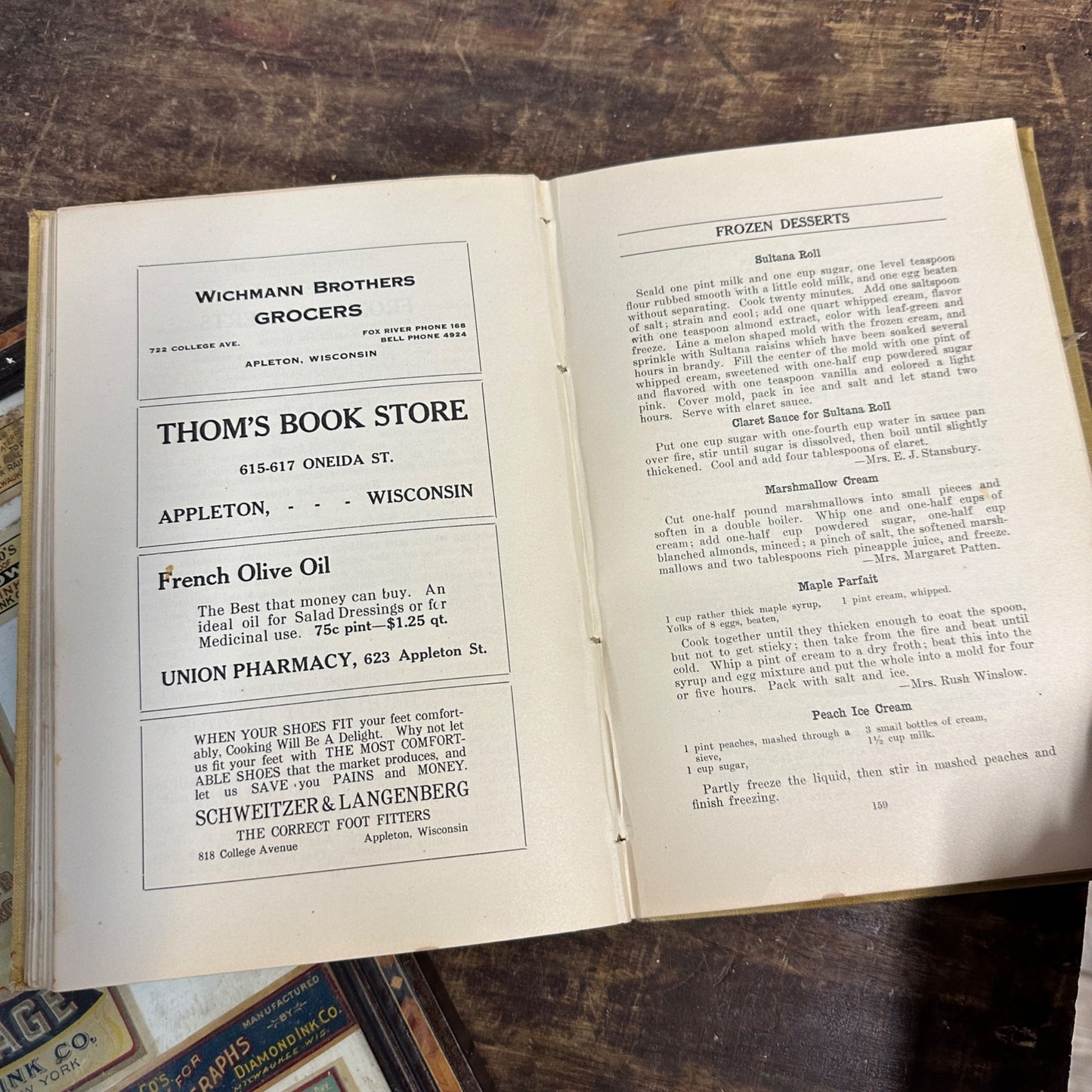 RARE Antique 1920s St Agnes Guild Church Cook Book Hardcover Appleton Wis