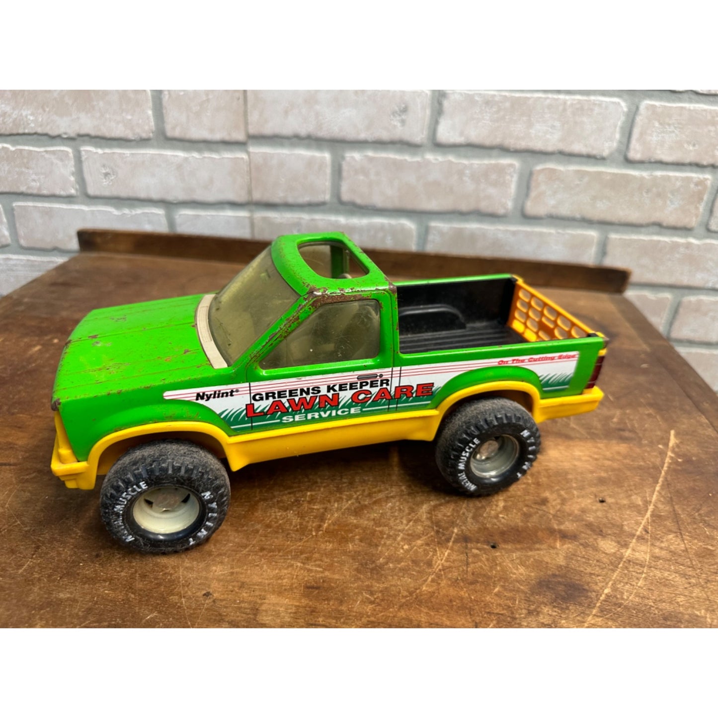 Vintage 1990s Nylint Lawn Care Service Pickup Truck 11" Metal Toy