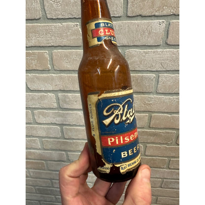 Vintage 1940s Blatz Pilsner Beer Bottle w/ Paper Label IRTP Club Size