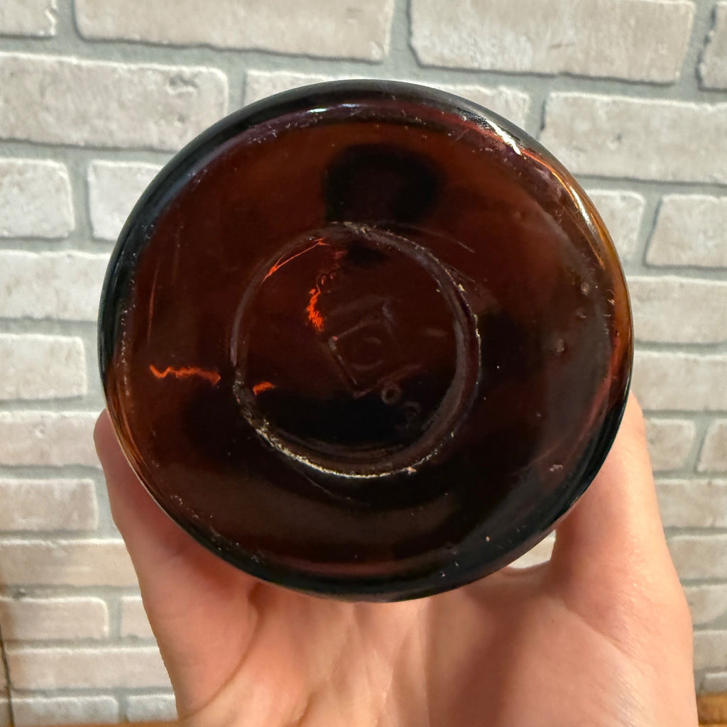 Antique Amber Glass Medicine Bottle w/ Label Fritzsche Brothers Oil of Cedarwood