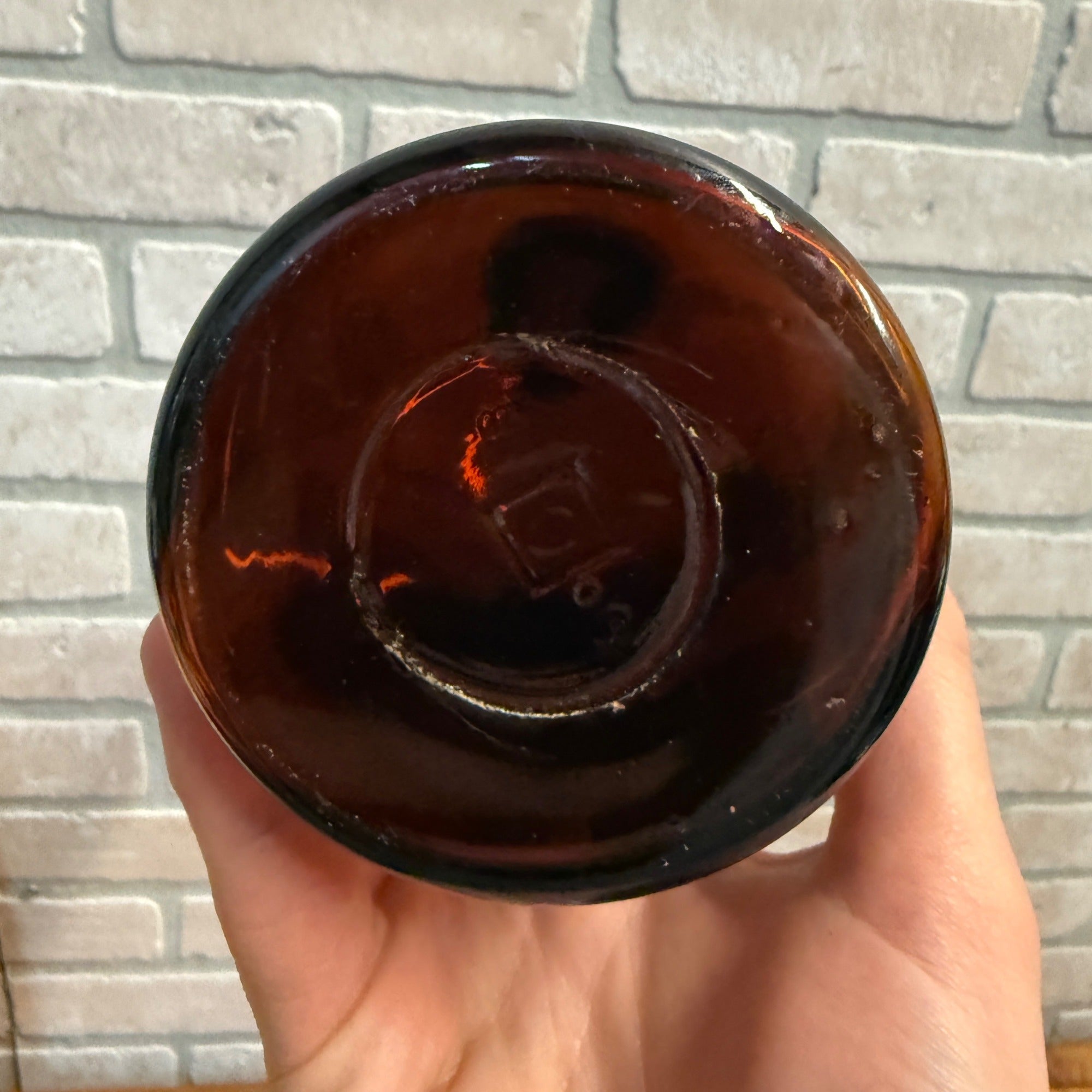 Antique Amber Glass Medicine Bottle w/ Label Fritzsche Brothers Oil of Cedarwood