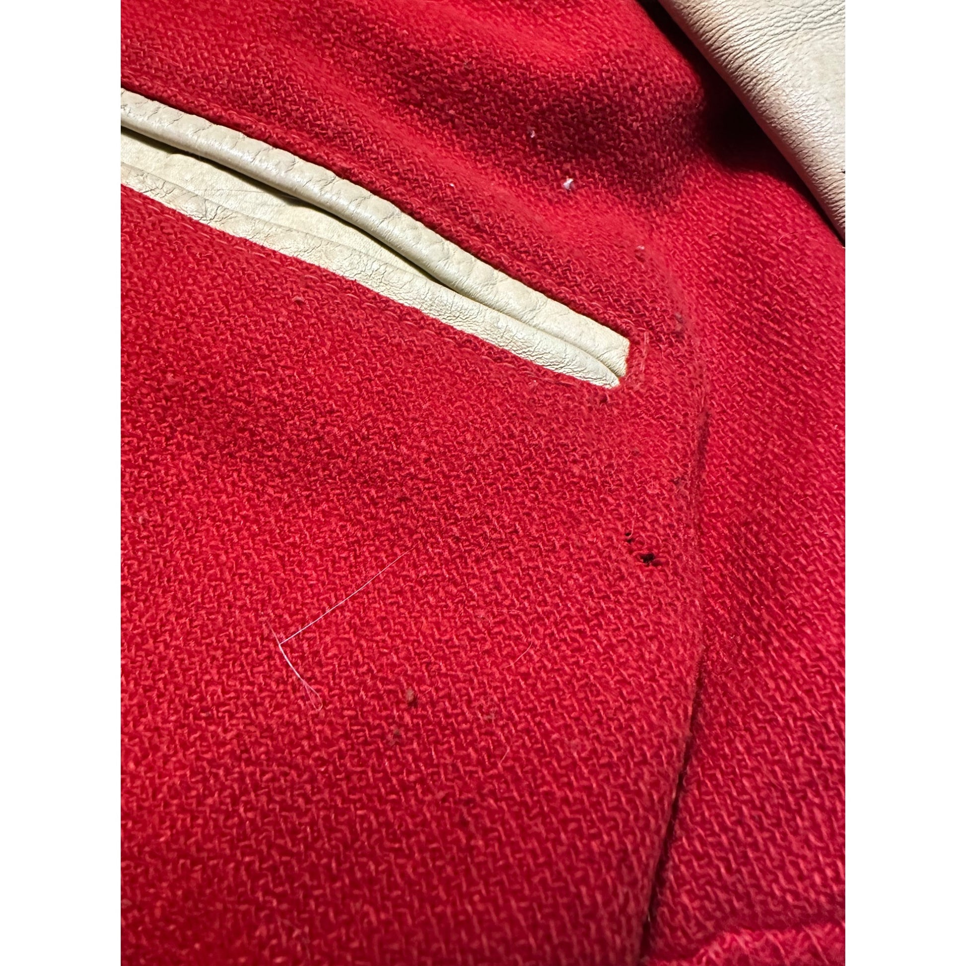 Vintage 50s Varsity Letterman Bomber Sports Jacket Red White Coat Retro Size 42
