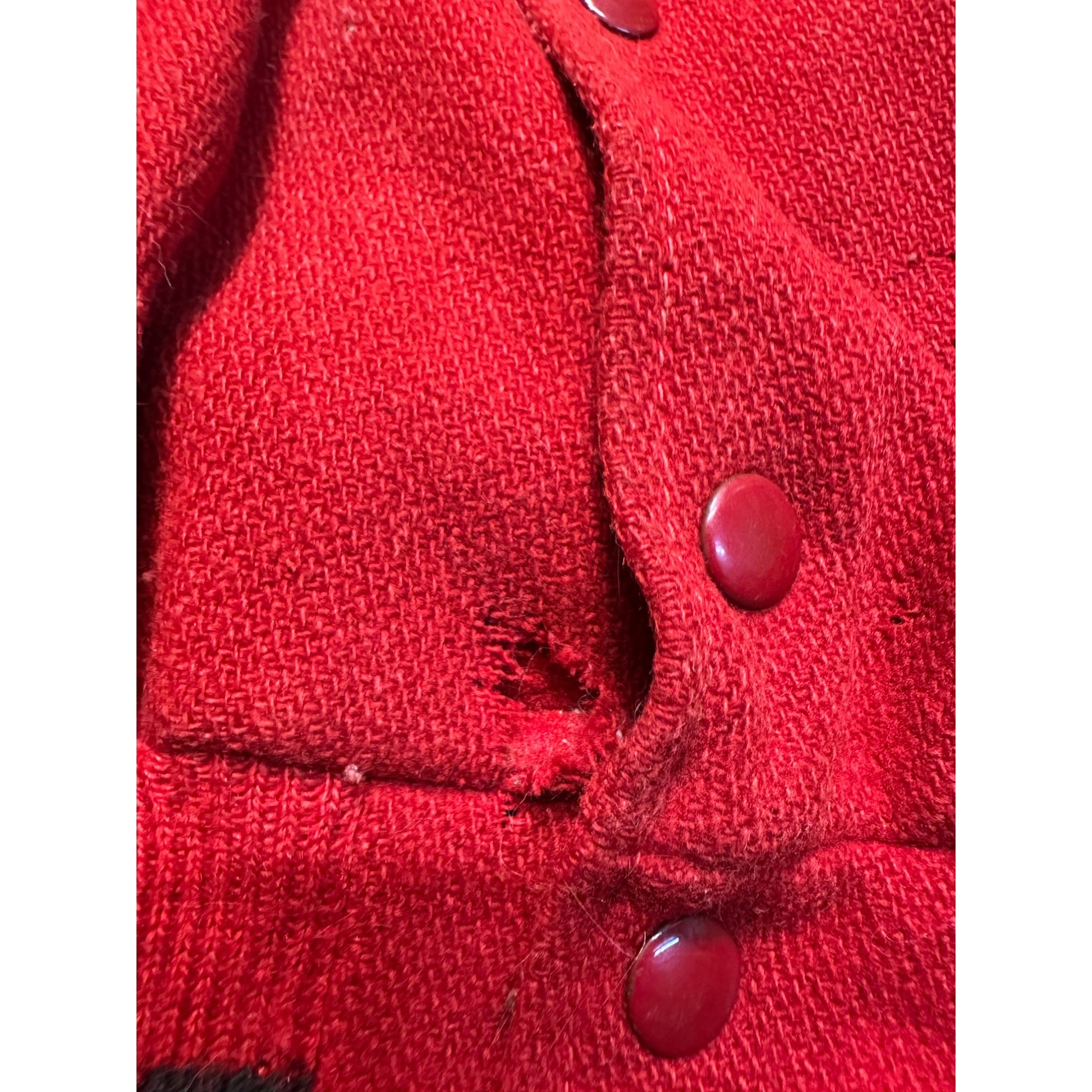 Vintage 50s Varsity Letterman Bomber Sports Jacket Red White Coat Retro Size 42