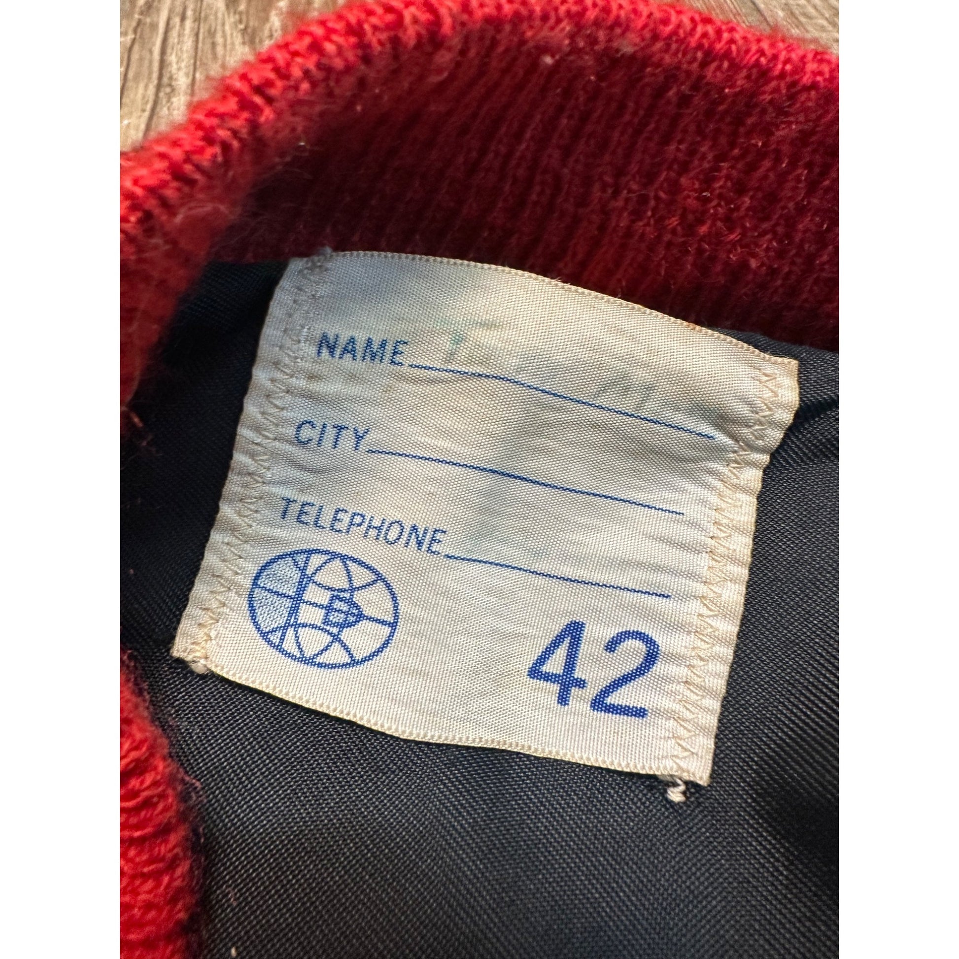 Vintage 50s Varsity Letterman Bomber Sports Jacket Red White Coat Retro Size 42
