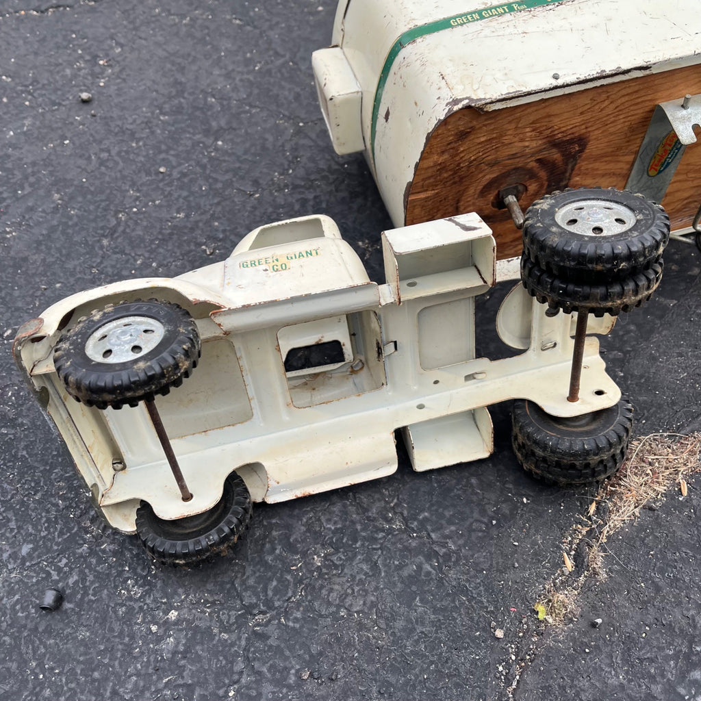 Vintage Tonka Green Giant Semi Truck Hauler Trailer Pressed Steel Toy