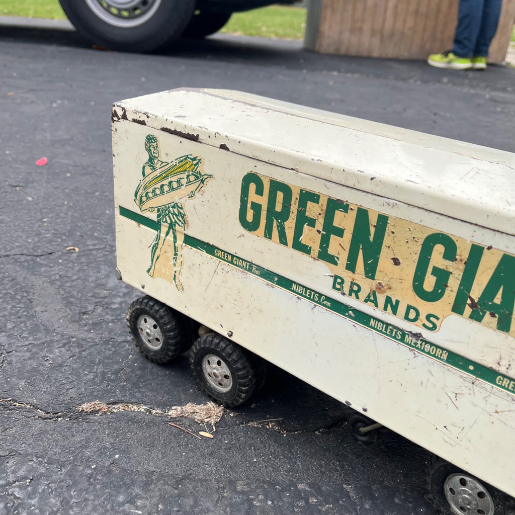 Vintage Tonka Green Giant Semi Truck Hauler Trailer Pressed Steel Toy