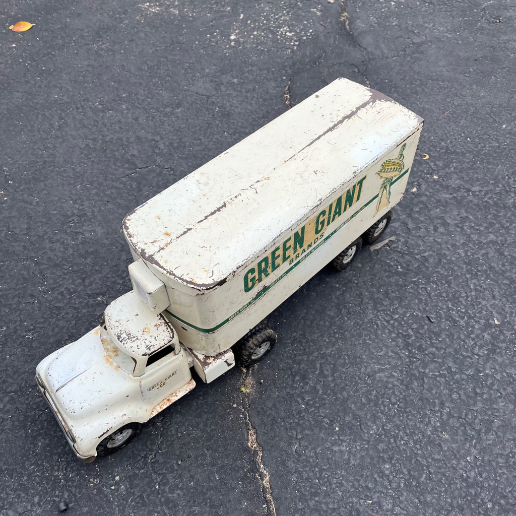 Vintage Tonka Green Giant Semi Truck Hauler Trailer Pressed Steel Toy
