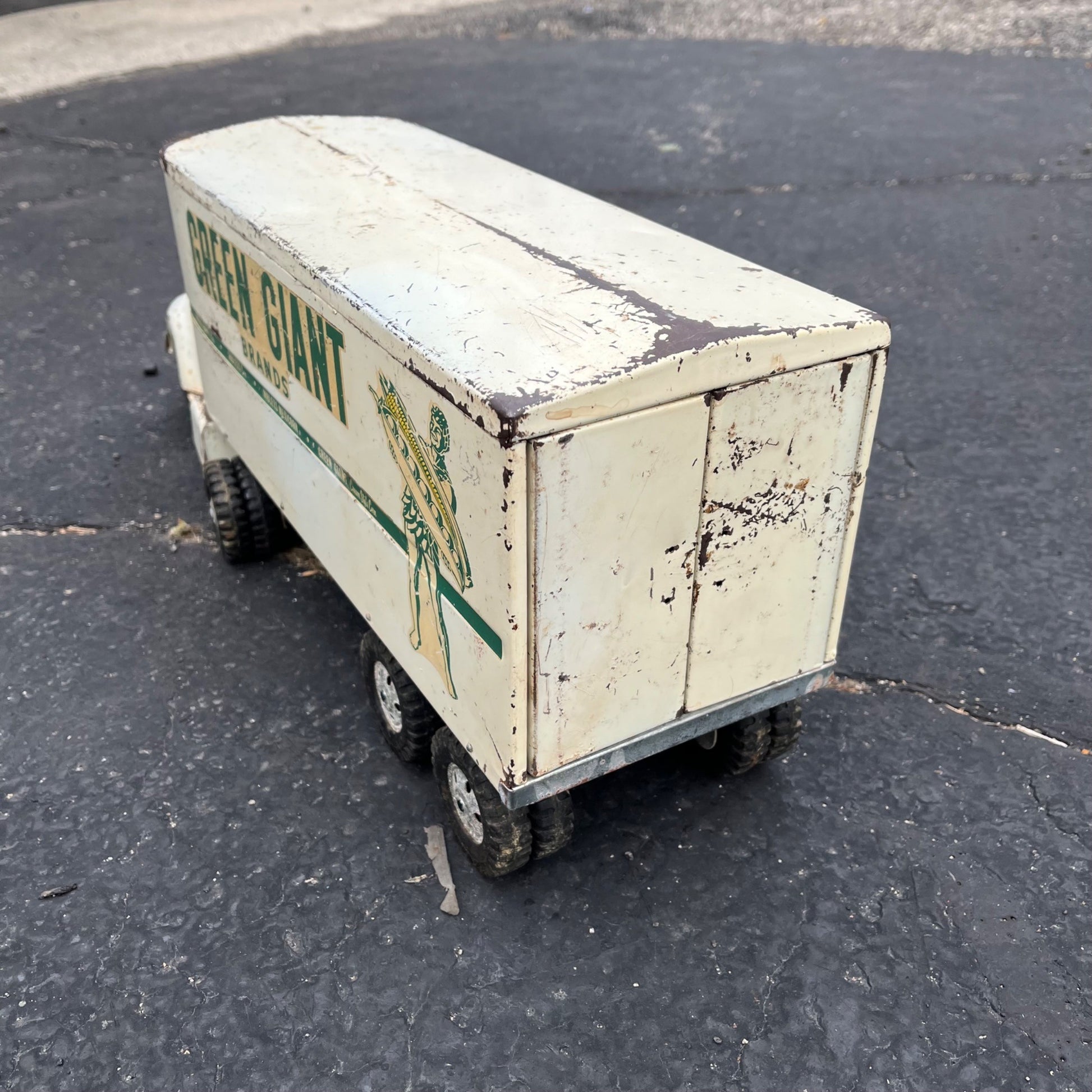 Vintage Tonka Green Giant Semi Truck Hauler Trailer Pressed Steel Toy