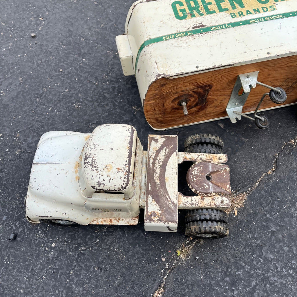 Vintage Tonka Green Giant Semi Truck Hauler Trailer Pressed Steel Toy