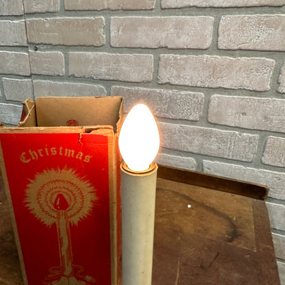 Vintage Christmas Electric Candle White Flame Bulb w/ Box - Works