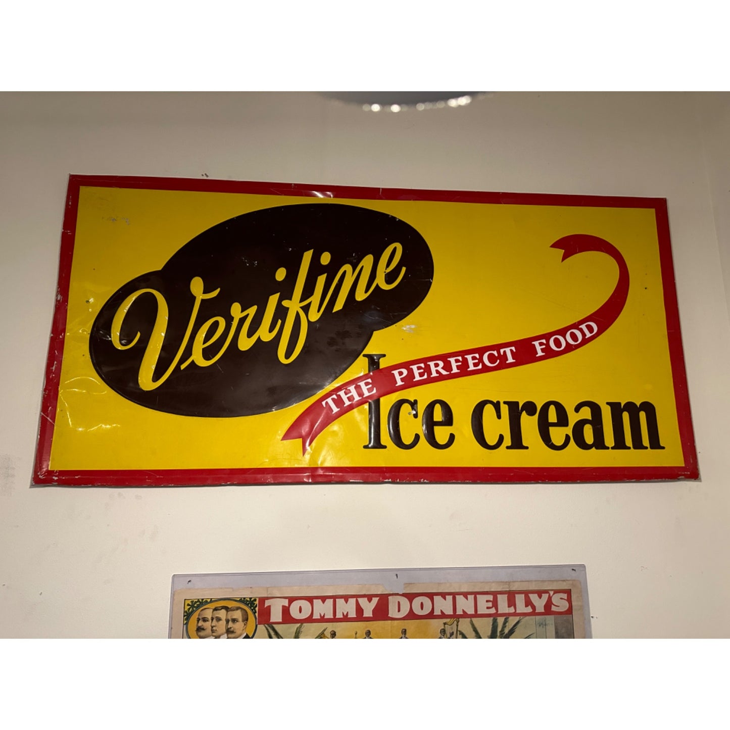 LARGE VINTAGE 5ft VERIFINE ICE CREAM METAL SIGN COUNTRY STORE