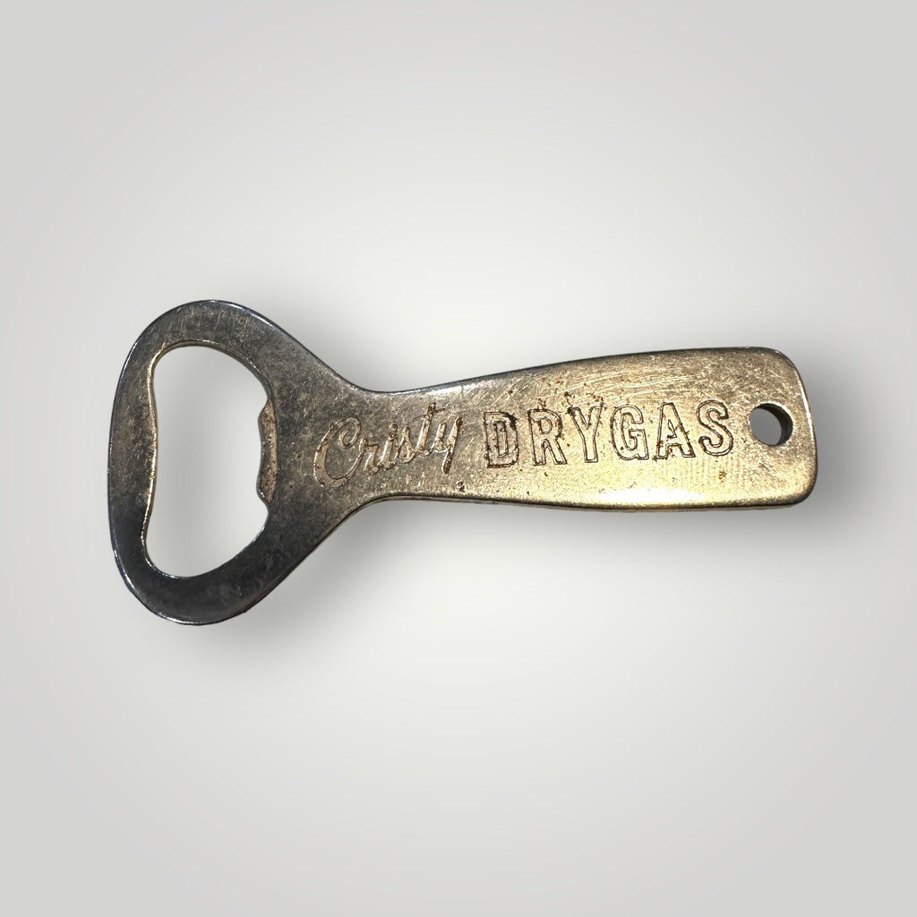 OLD BOTTLE OPENER ADVERTISING CRISTY DRYGAS 3 3/16" LONG