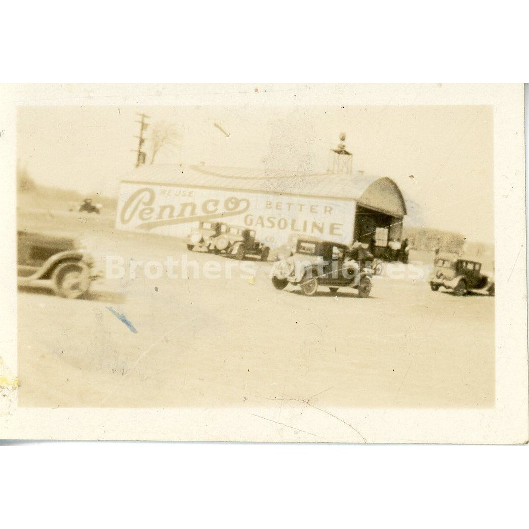 Scarce Pennco Gasolines Photograph Real Photo 1920s Race Track? Madison Wis?