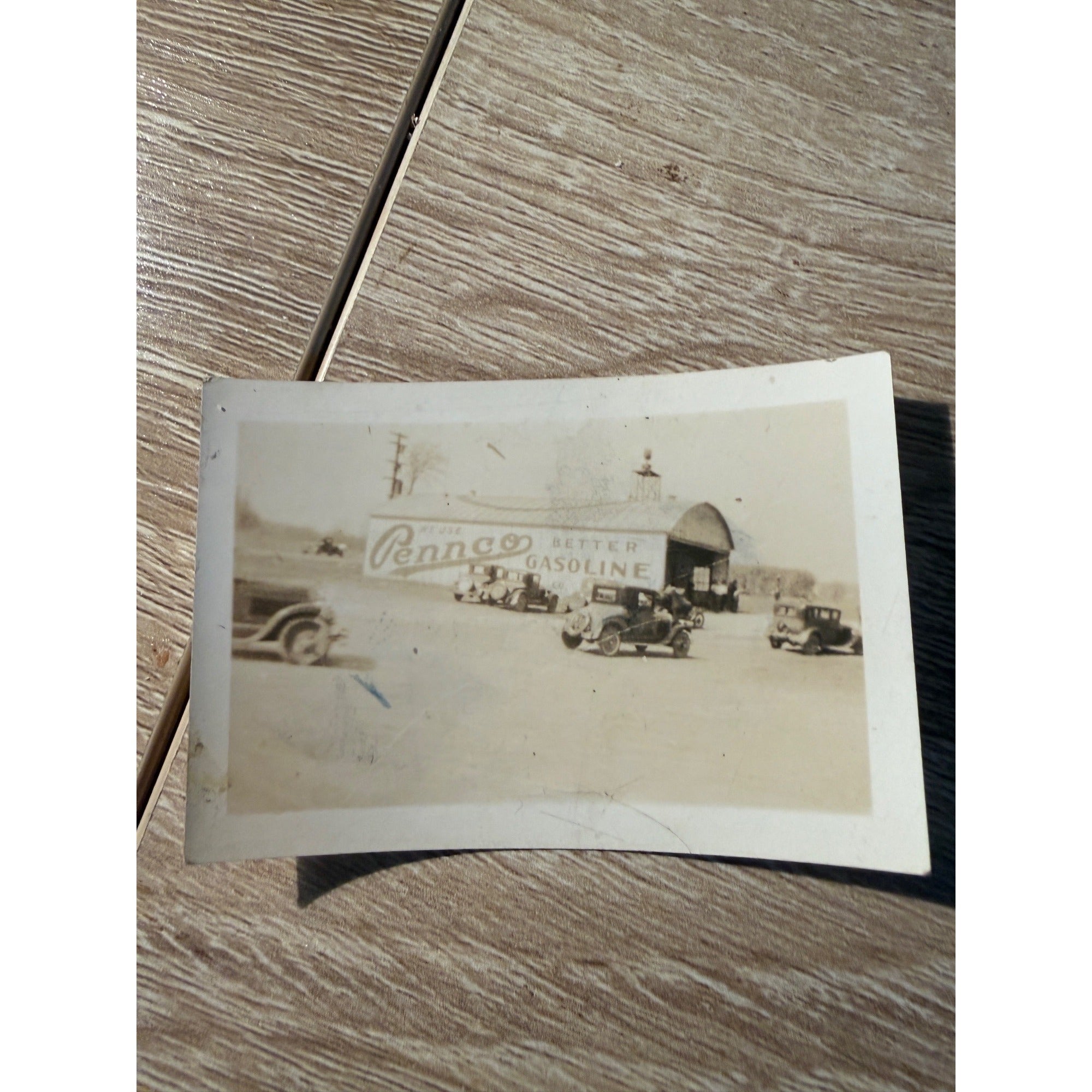 Scarce Pennco Gasolines Photograph Real Photo 1920s Race Track? Madison Wis?
