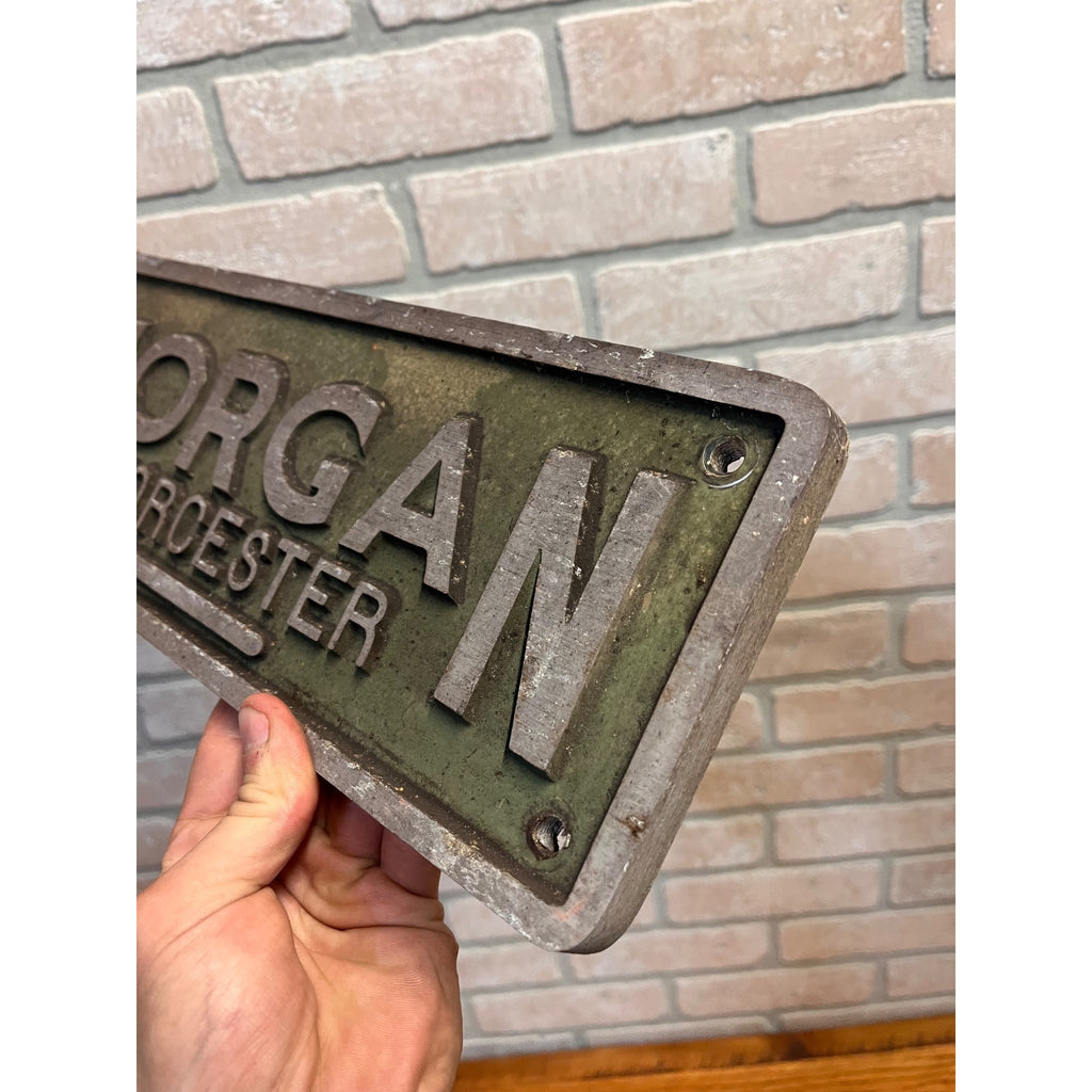 Vintage Morgan Construction Co. Machinery Aluminum Advertising Sign Worcester