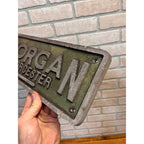 Vintage Morgan Construction Co. Machinery Aluminum Advertising Sign Worcester
