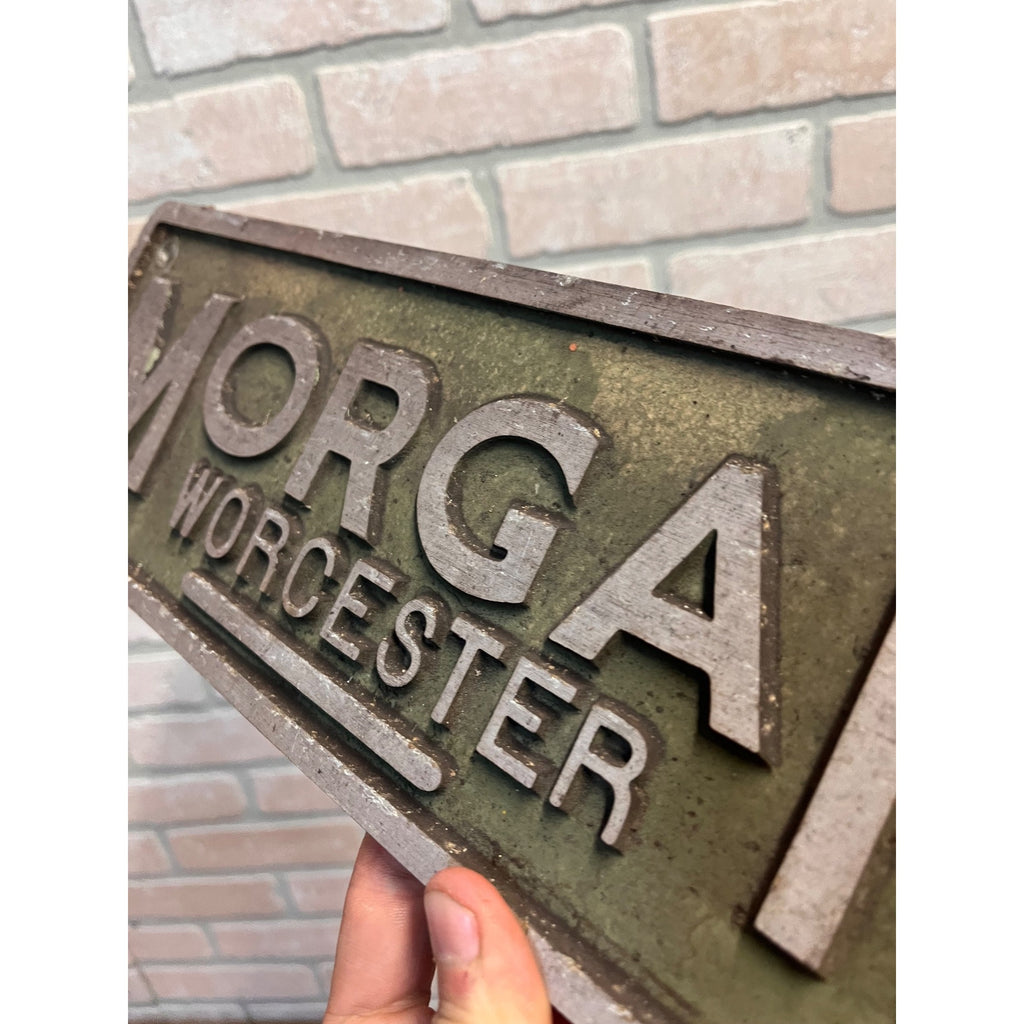 Vintage Morgan Construction Co. Machinery Aluminum Advertising Sign Worcester