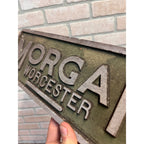 Vintage Morgan Construction Co. Machinery Aluminum Advertising Sign Worcester