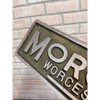 Vintage Morgan Construction Co. Machinery Aluminum Advertising Sign Worcester