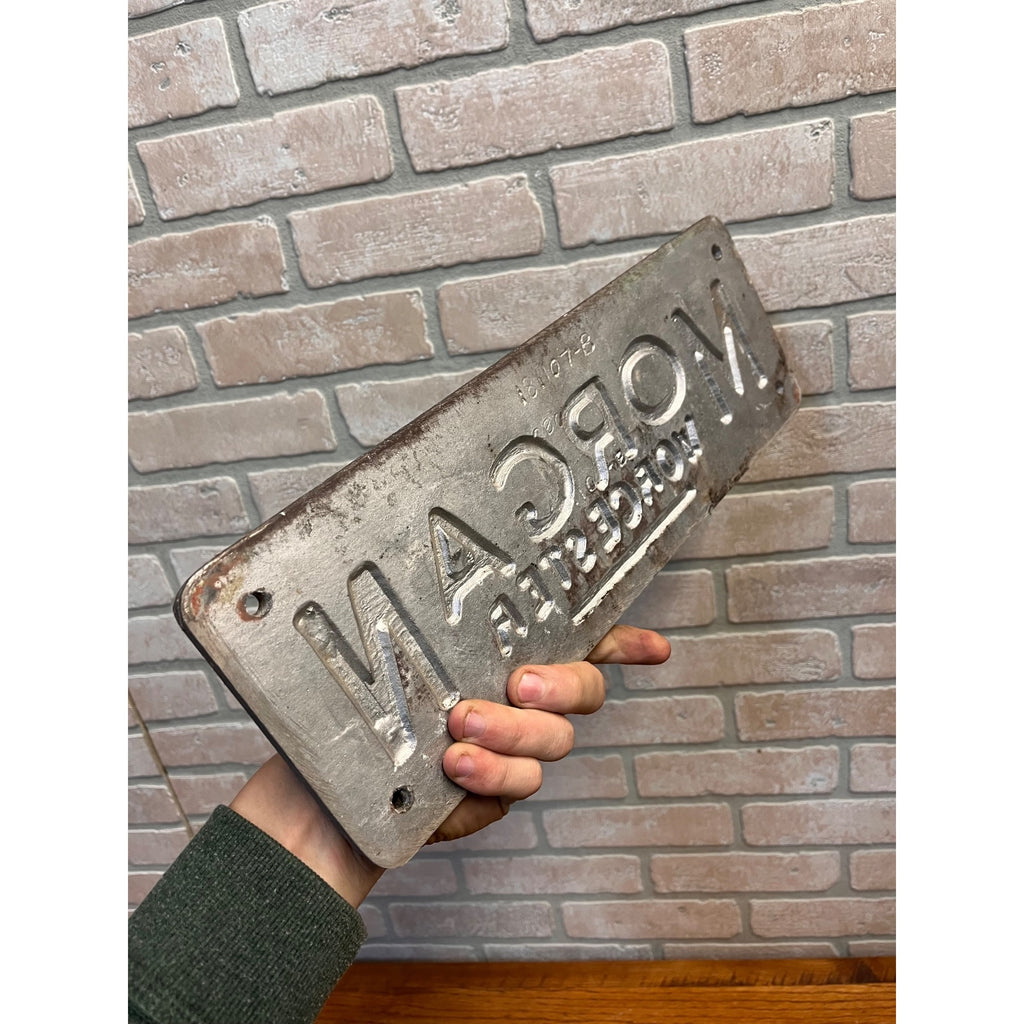 Vintage Morgan Construction Co. Machinery Aluminum Advertising Sign Worcester
