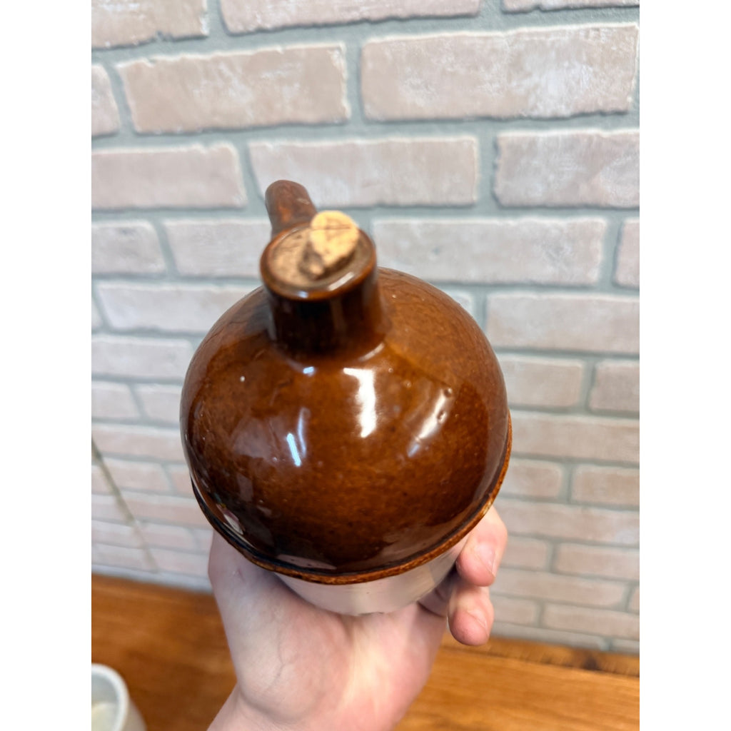 Antique Vintage Pipsqueak Mini Two Tone Stoneware Jug Whiskey