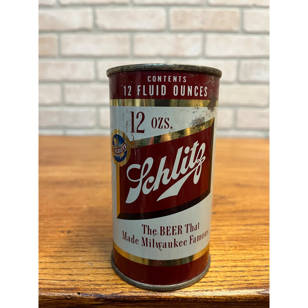 SCHLITZ FLAT TOP BEER CAN~1954 SCHLITZ BREWING CO MILWAUKEE WI SS