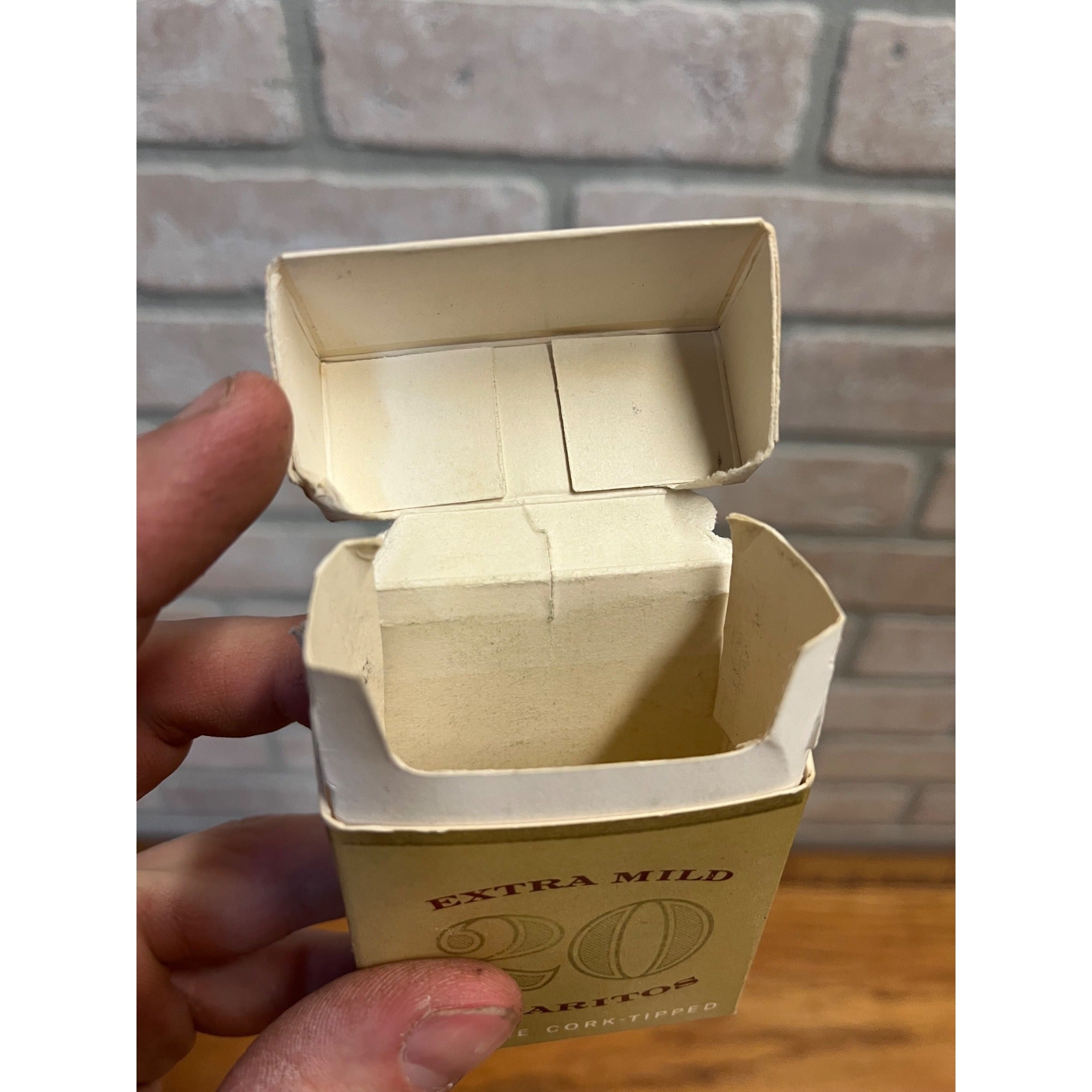 Vintage Madison 20 Extra Mild Cork Tipped Little Cigars Hard Pack Box Empty